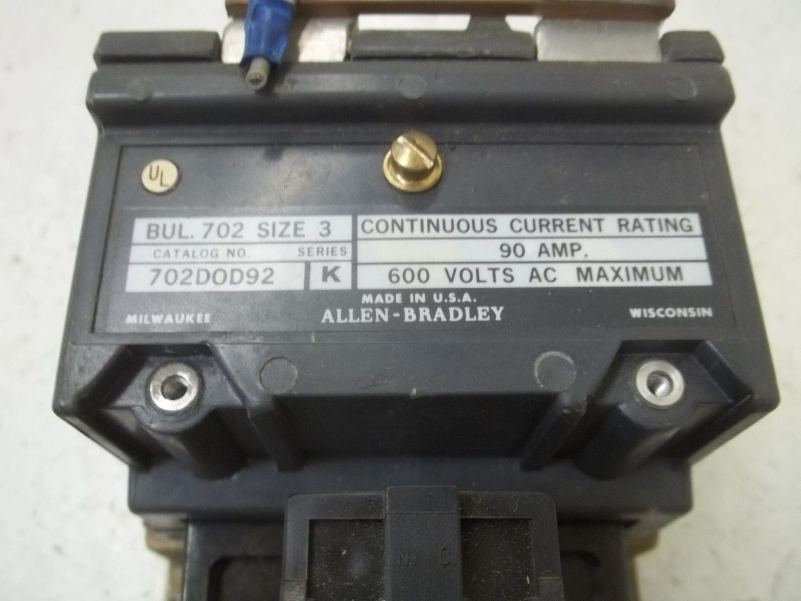 ALLEN BRADLEY 702-DOD92 SER.K STARTER SIZE 3  *USED*