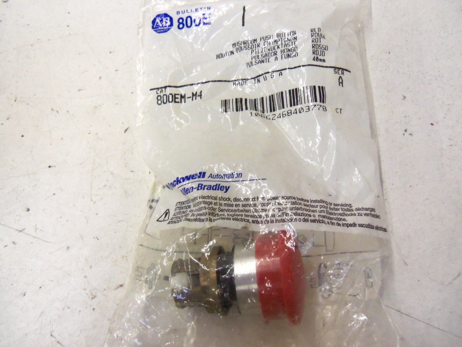 ALLEN BRADLEY 800EM-M4 SERIES A *NEW IN FACTORY BAG*