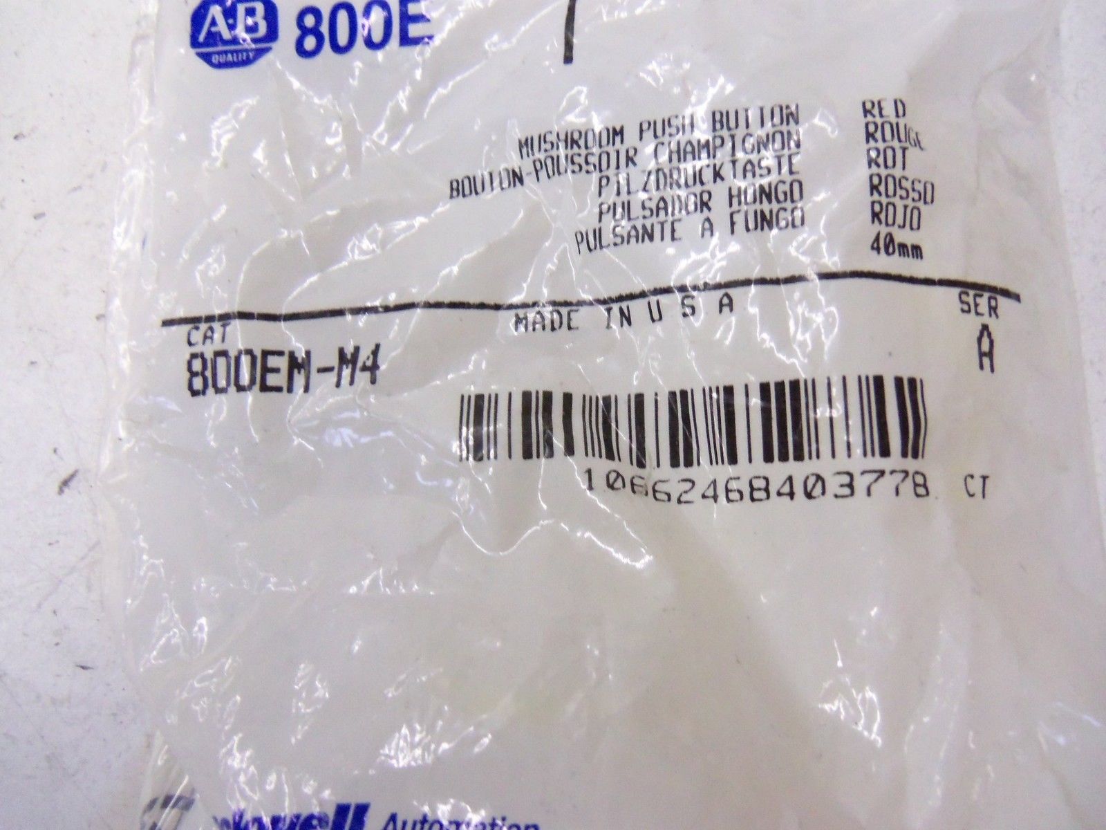ALLEN BRADLEY 800EM-M4 SERIES A *NEW IN FACTORY BAG*