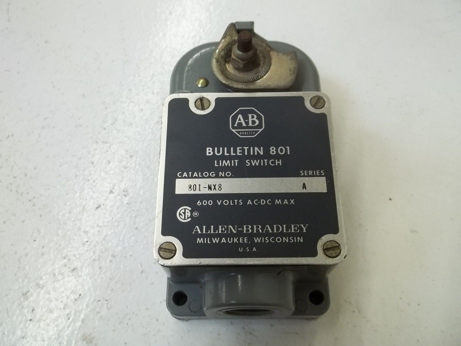 ALLEN BRADLEY 801-NX8 SER.A (AS PICTURED) *USED*