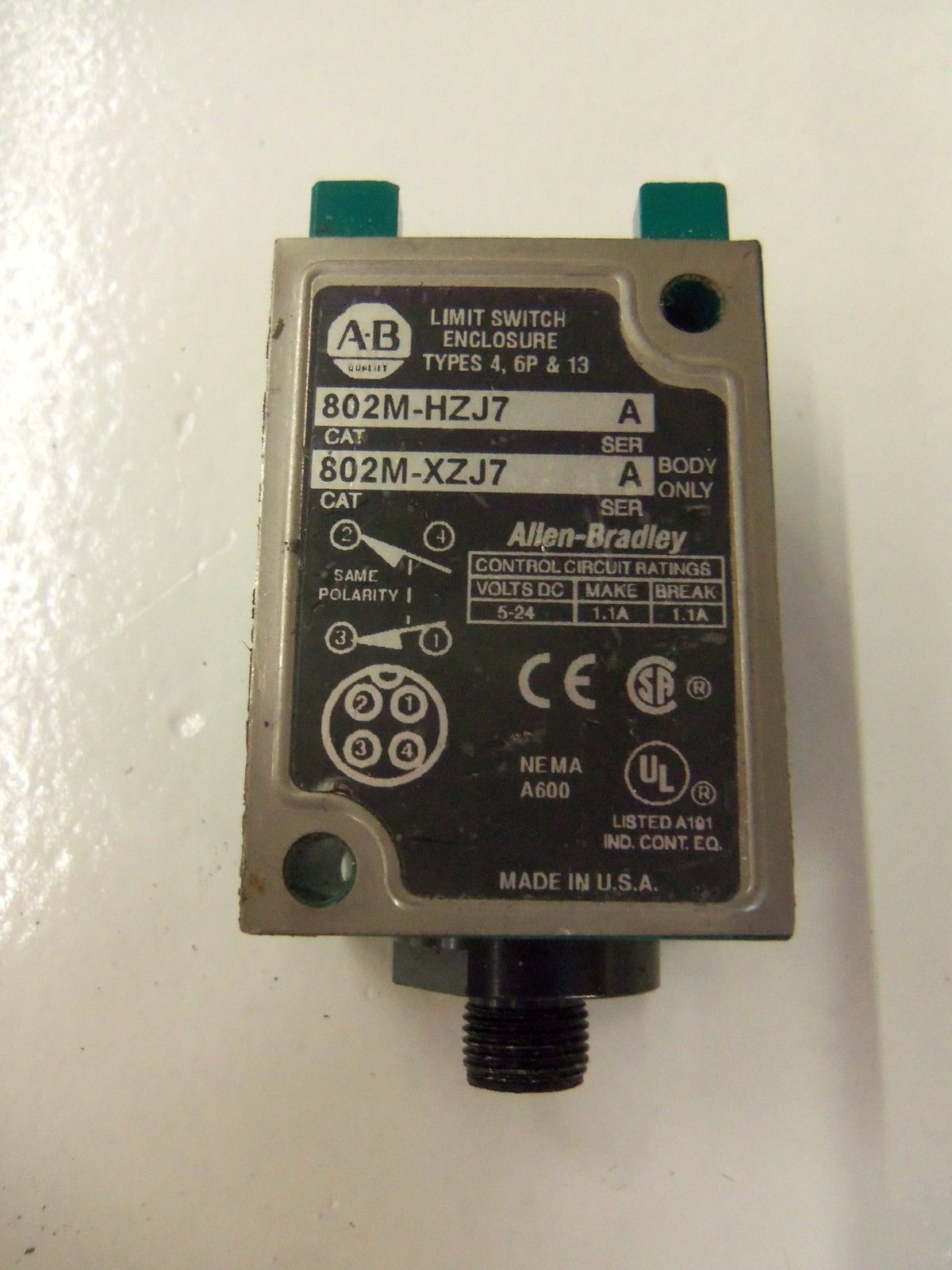 ALLEN BRADLEY 802M-XZJ7 SERIES A  (AS PICTURED) *USED*