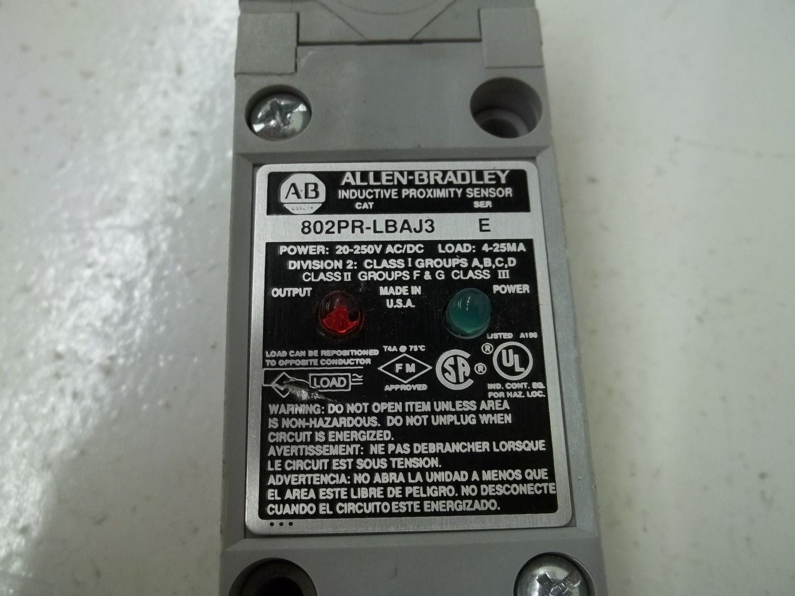 ALLEN BRADLEY 802PR-LBAJ3 SER.E  *USED*