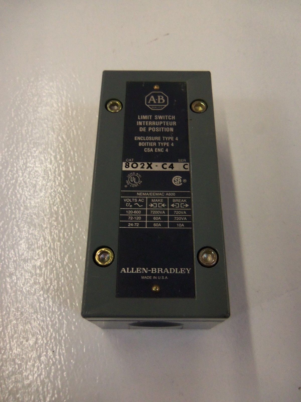 ALLEN BRADLEY 802X-C4 SERIES C *AS IS *