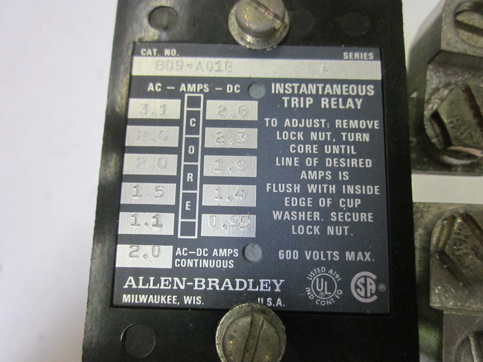 ALLEN BRADLEY 809-A01E SER.A *NEW NO BOX*
