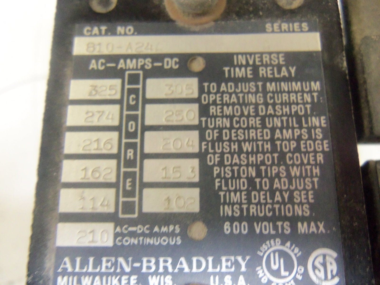 ALLEN BRADLEY 810-A24A SERIES A *USED*