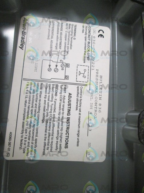 Allen Bradley 836C62JX221 NSFP **GENUINE** AB 836C 62JX221