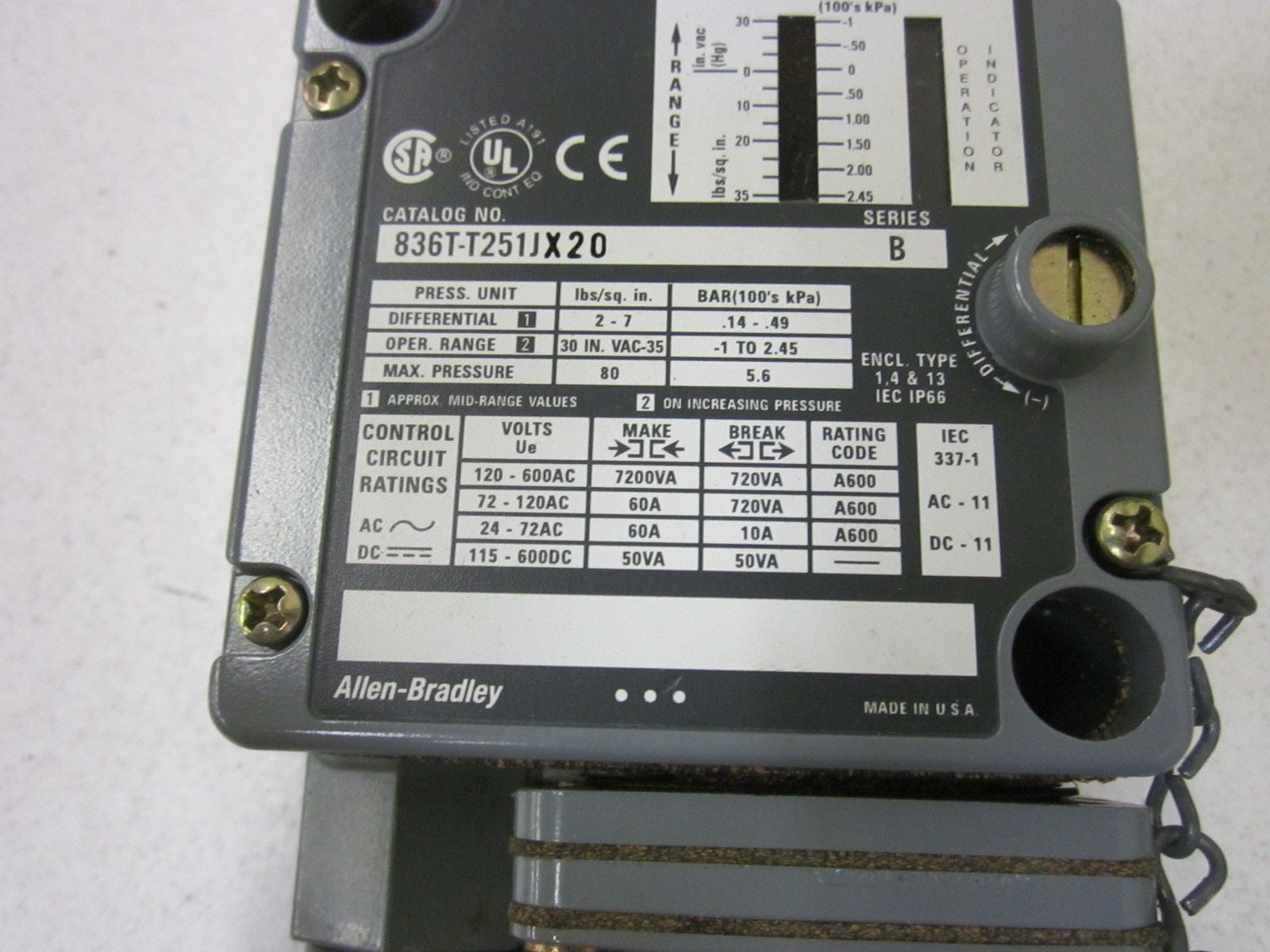 ALLEN BRADLEY 836T-T251JX20 SER.B *NEW NO BOX*
