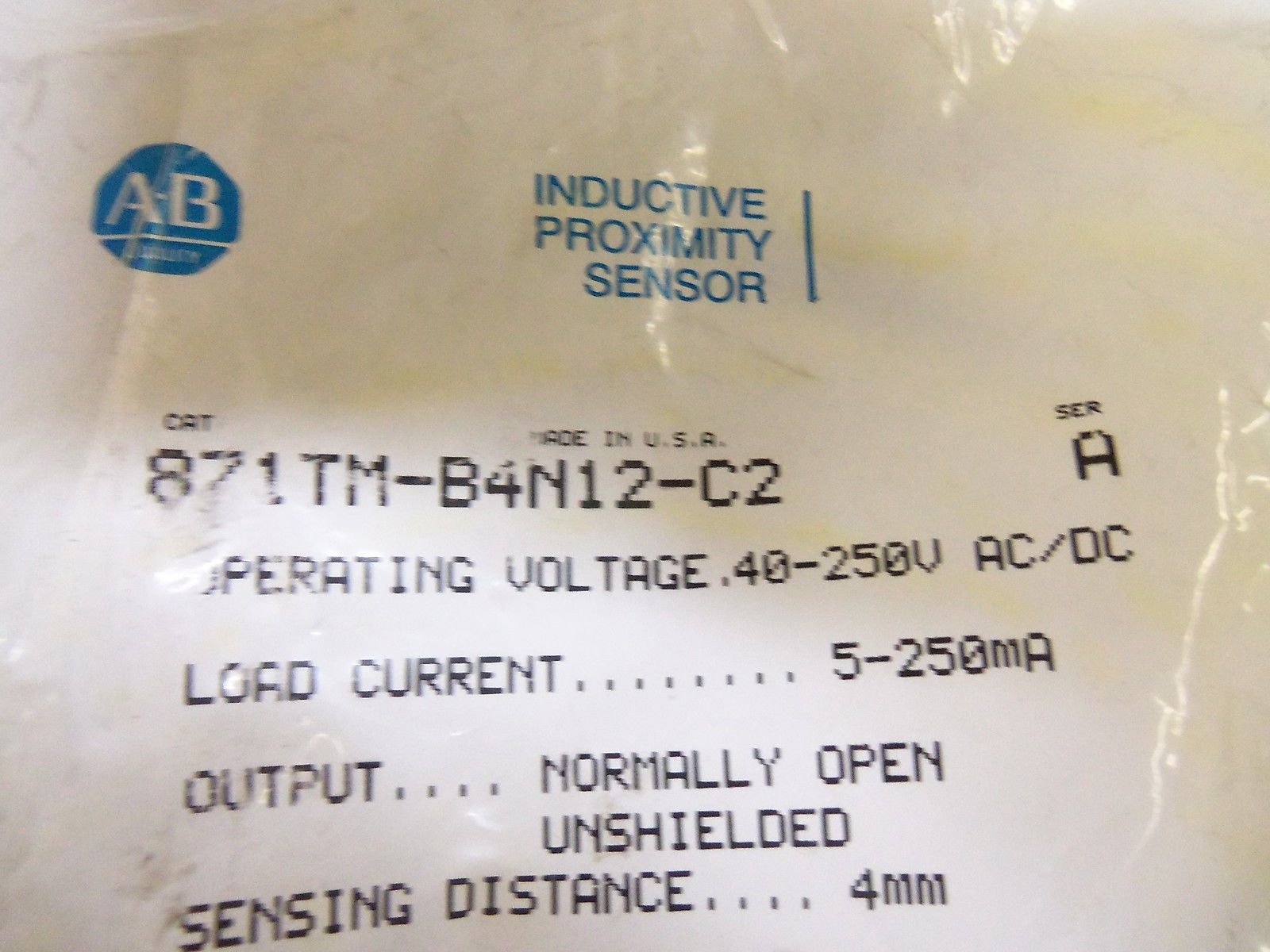 ALLEN BRADLEY 871TM-B4N12-C2 SERIES A *NEW IN FACTORY BAG*