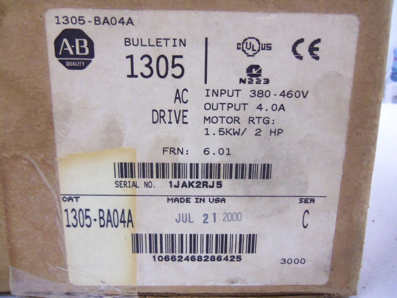ALLEN BRADLEY 1305-BA04A SER. C AC DRIVE *NEW IN BOX*