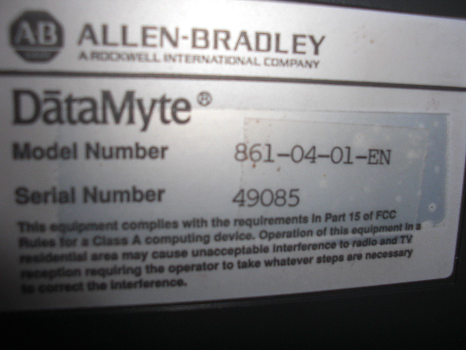 ALLEN BRADLEY DATA MYTE DATA COLLECTOR 861-04-01-EN *NEW IN BOX*