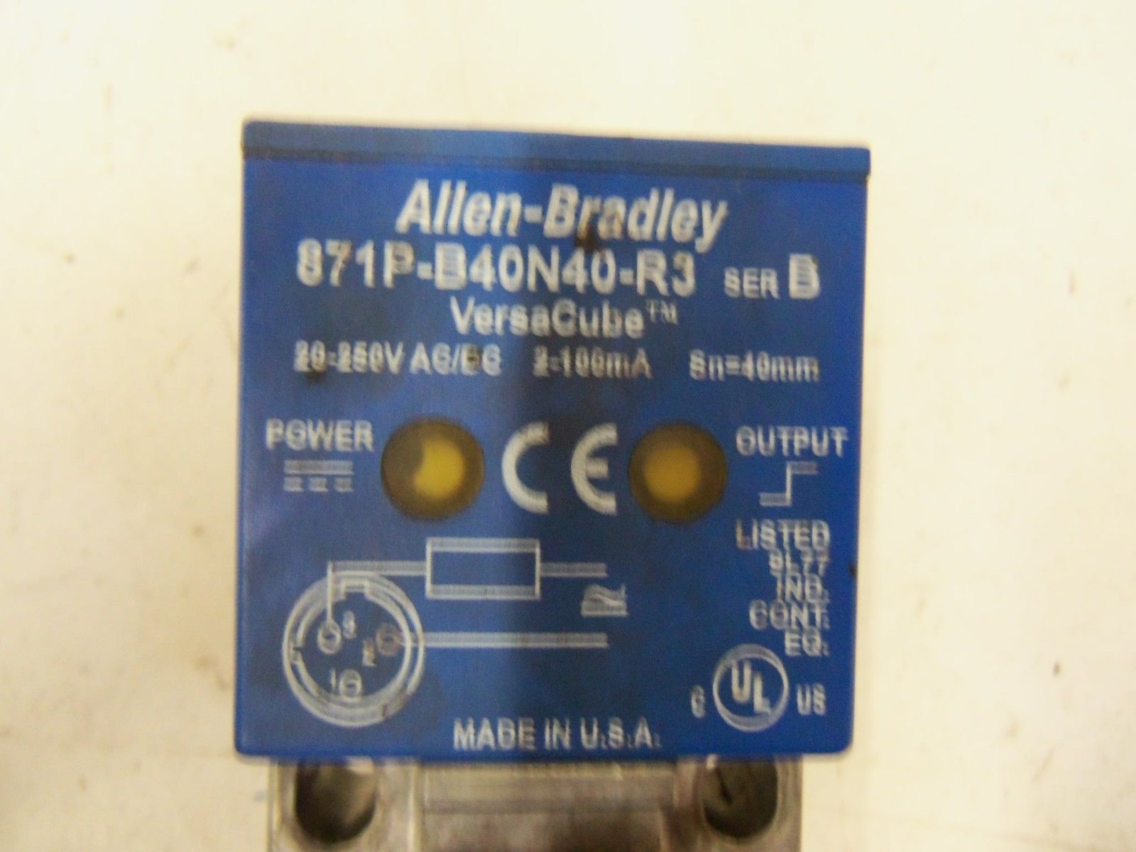 ALLEN BRADLEY INDUCTIVE PROXIMITY SENSOR 871P-B40N40-R3 SERIES B *USED*
