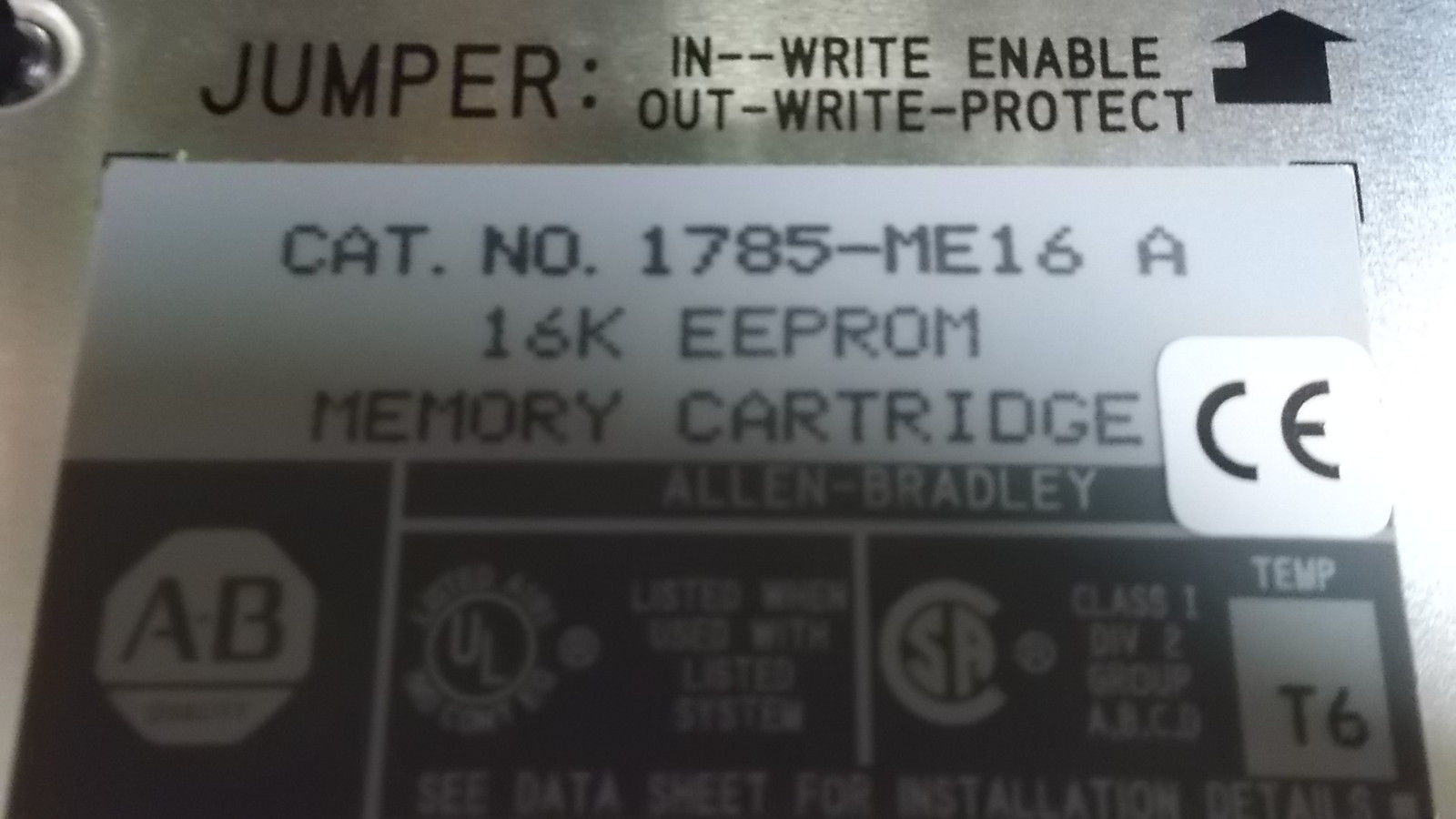 ALLEN BRADLEY 1785-ME16 SER. A 16K EEPROM MEMORY CARTRIDGE *NEW IN BOX*
