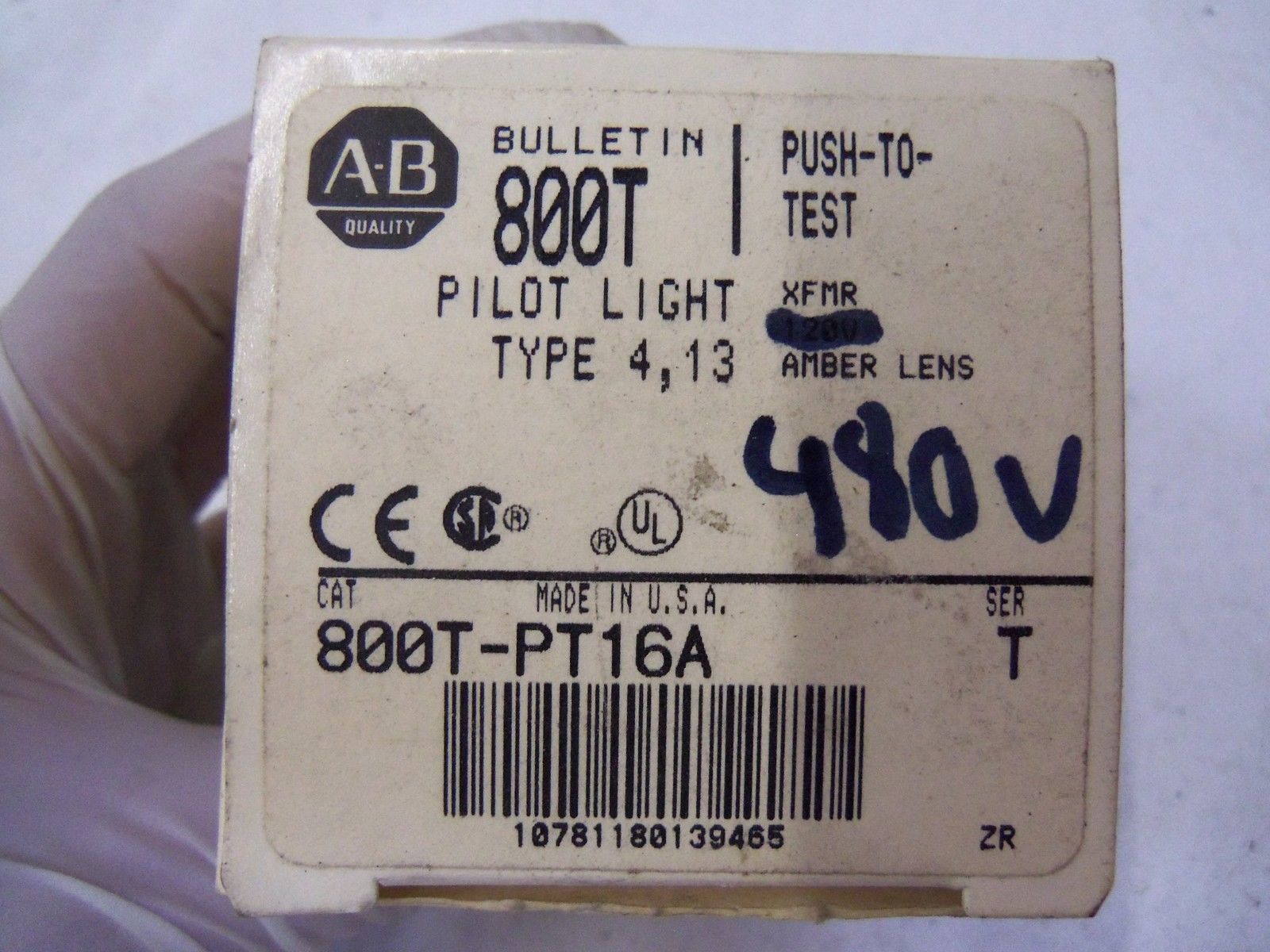 ALLEN BRADLEY PILOT LIGHT 800T-PT16A SERIES T *NEW IN BOX*