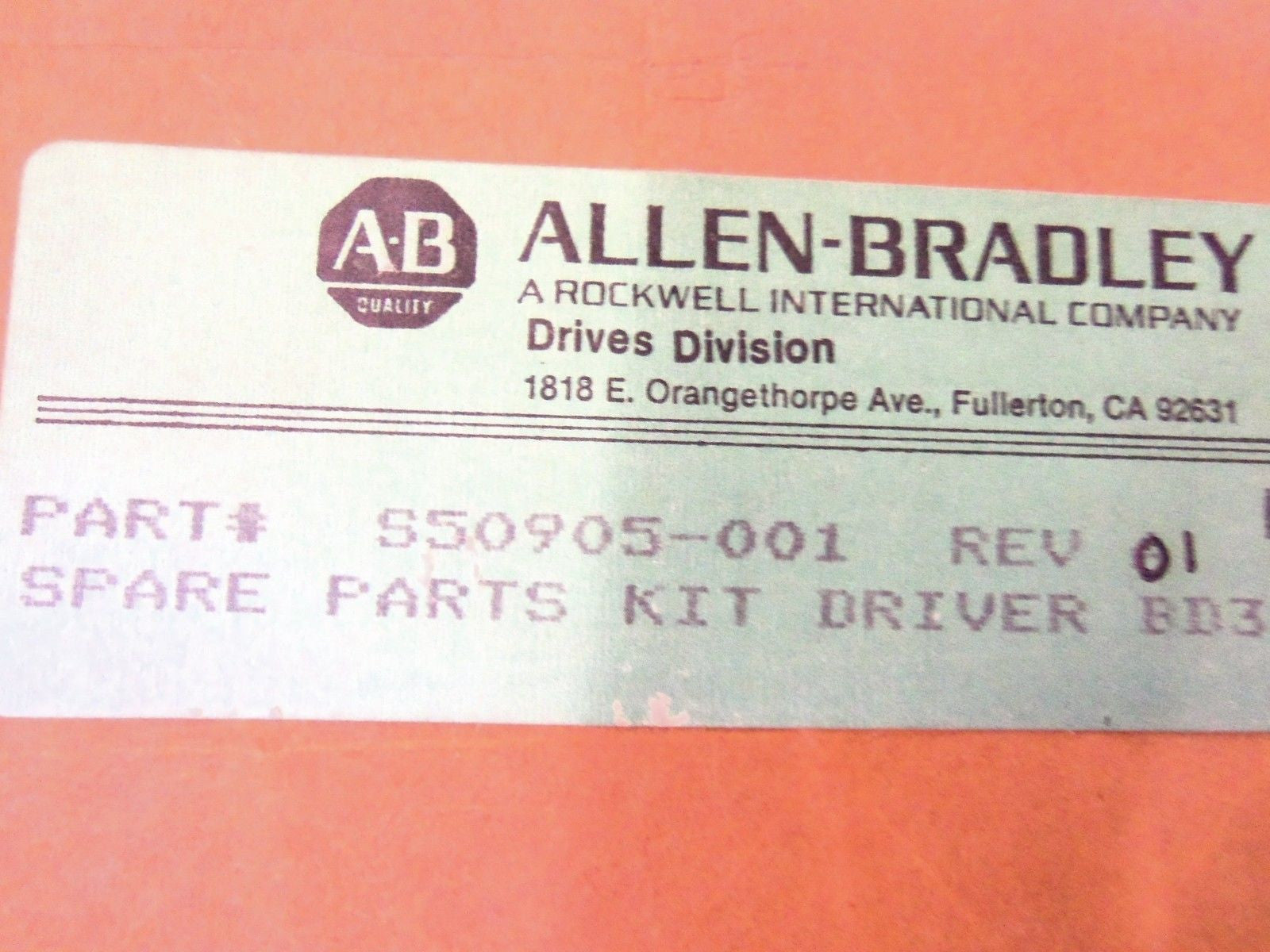 ALLEN BRADLEY S50905-001 *NEW IN BOX*