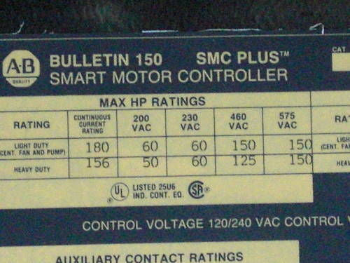 ALLEN BRADLEY SMART MOTOR CONTROLLER 150-A180NCD *USED*