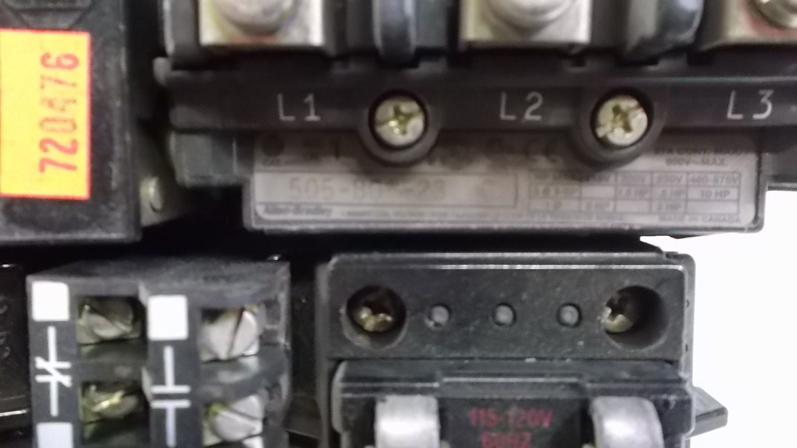ALLEN BRADLEY SIZE 1 505-BOD23 SER. C REVERSING STARTER 115-120V *USED