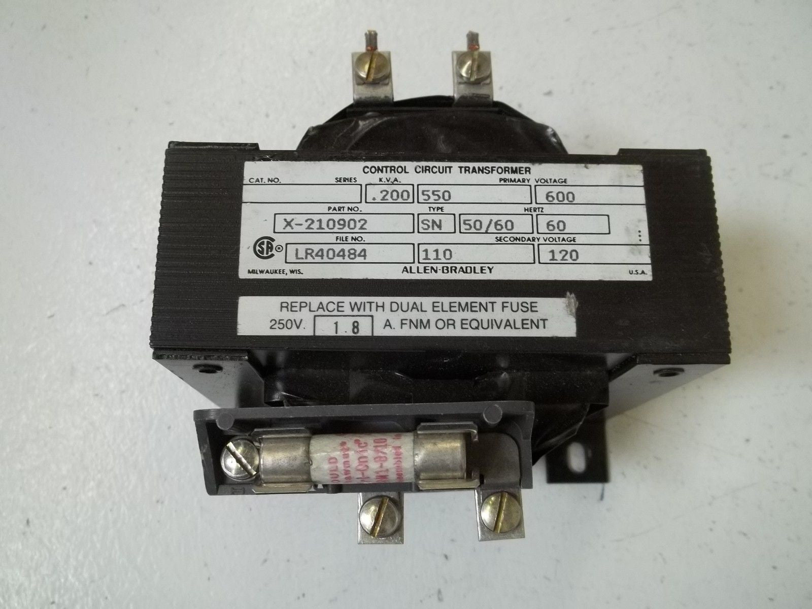ALLEN BRADLEY X-210902 TRANSFORMER *USED*