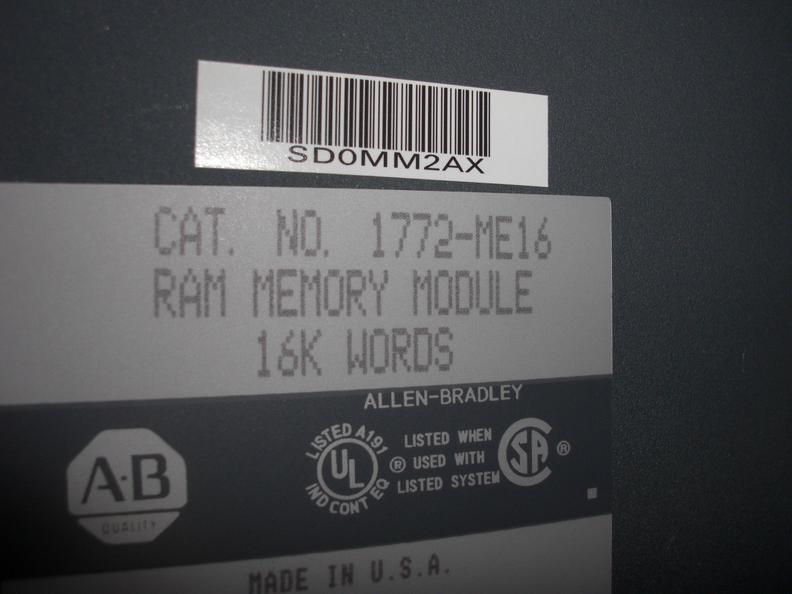 ALLEN BRADLEY 1772-ME16 RAM MEMORY MODULE *USED*