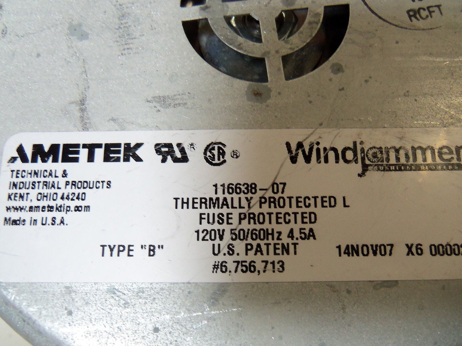 AMETEK 116638-07 BRUSHLESS BLOWER *NEW IN BOX*