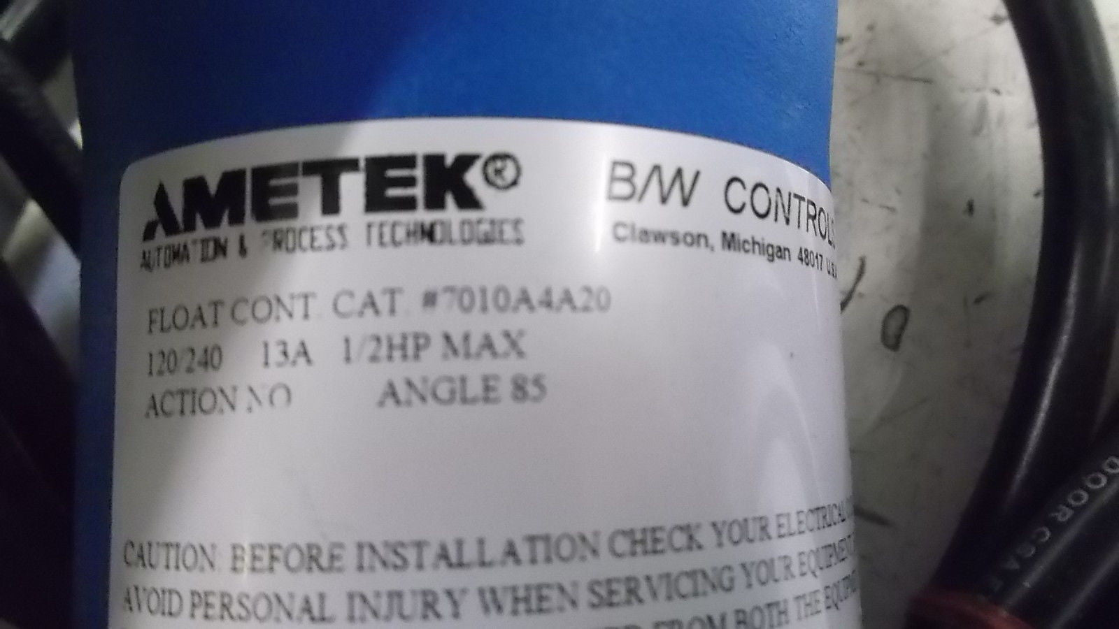 AMETEK 7010A4A20 LIQUID LEVEL FLOAT SWITCHES *USED*