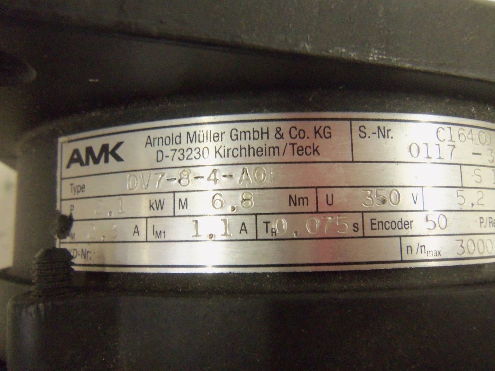AMK DV7-8-4-A0F MOTOR *USED*