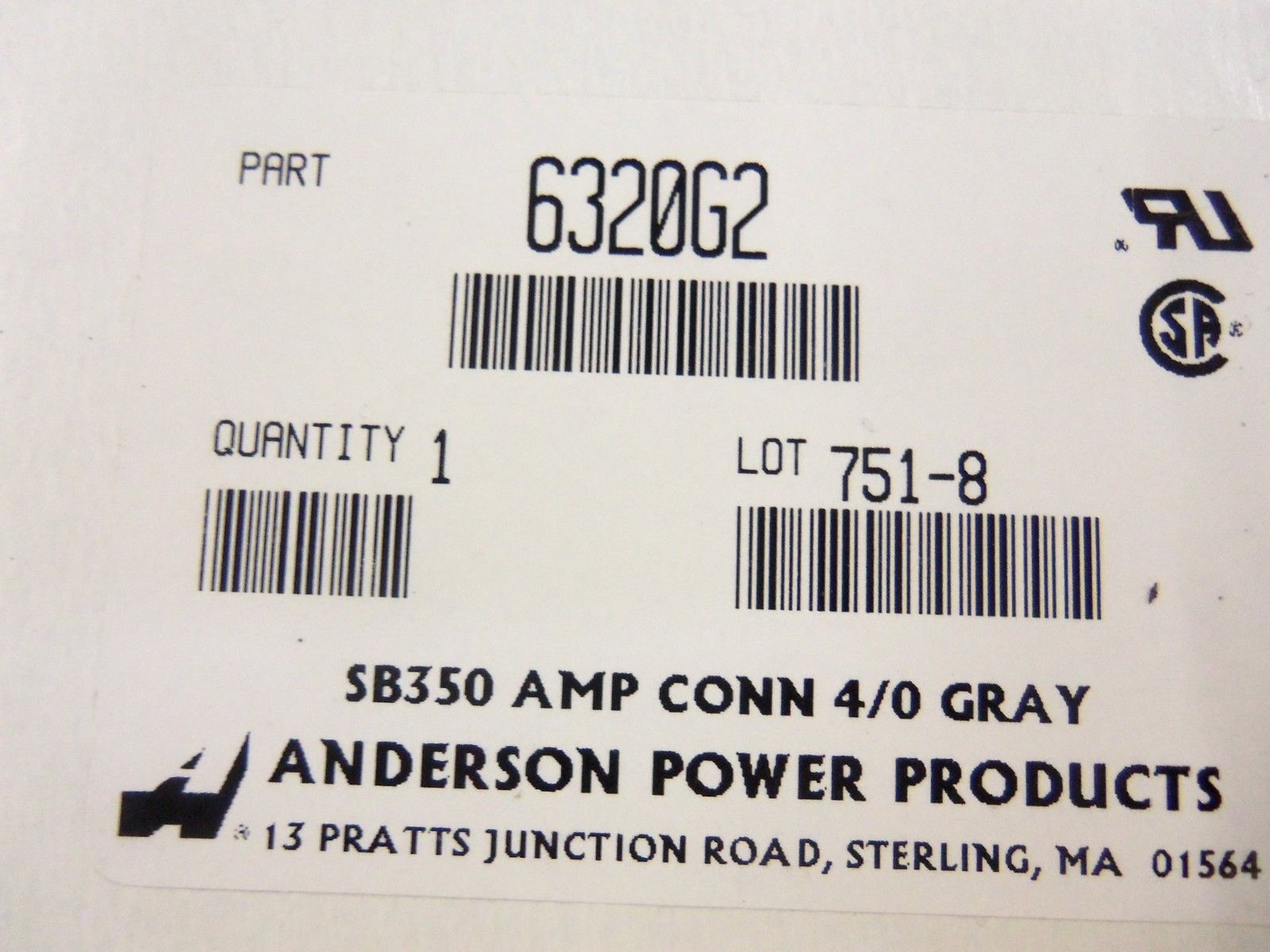 ANDERSON POWER 6320G2 *NEW IN BOX*