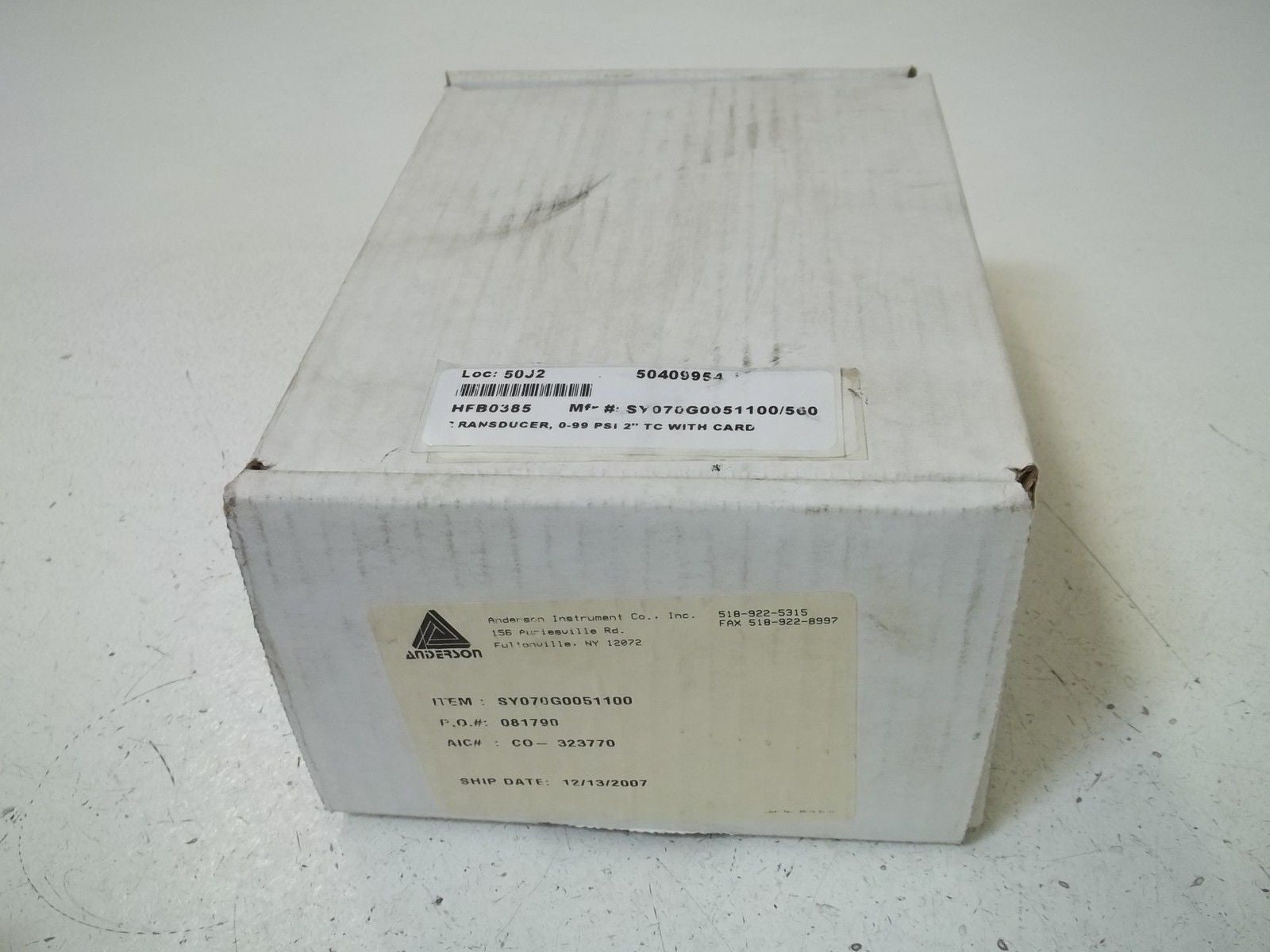 ANDERSON SY070G0051100 PRESSURE TRANSDUCER *NEW IN BOX*