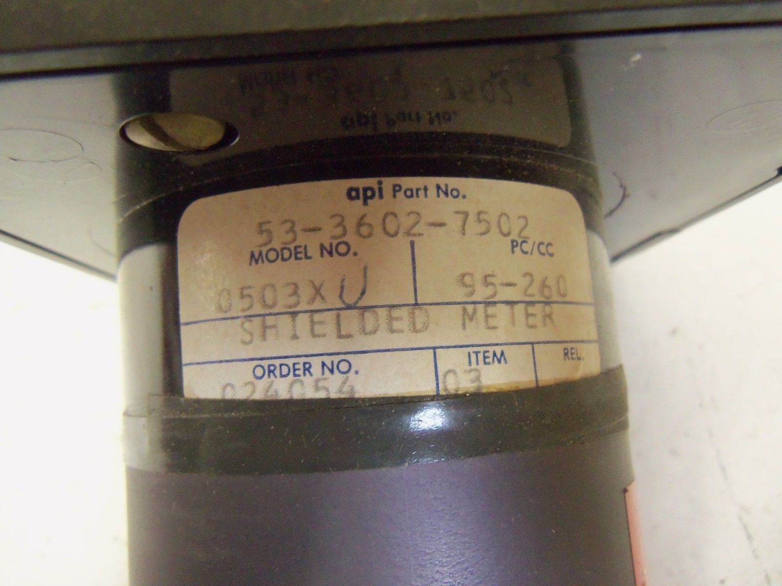 API INSTRUMENTS 53-3602-7502 PANEL METER *USED*