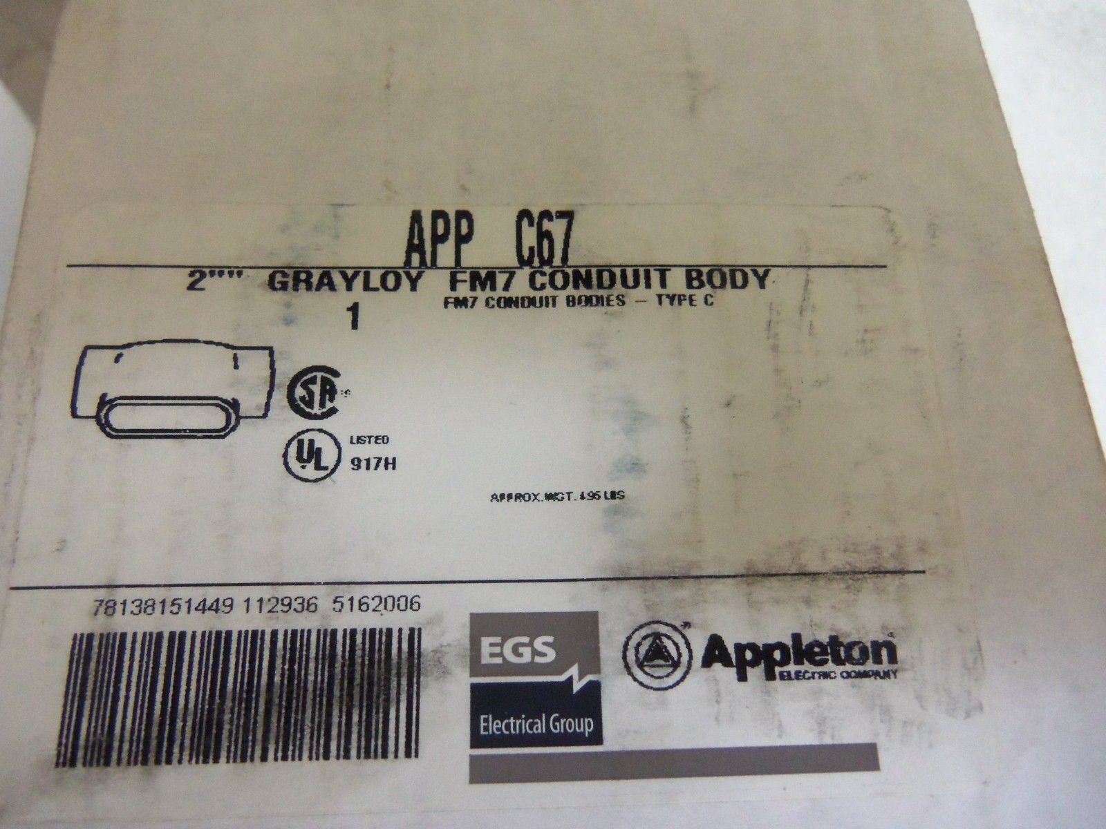 APPLETON APPC67 CONDUIT *NEW IN BOX*