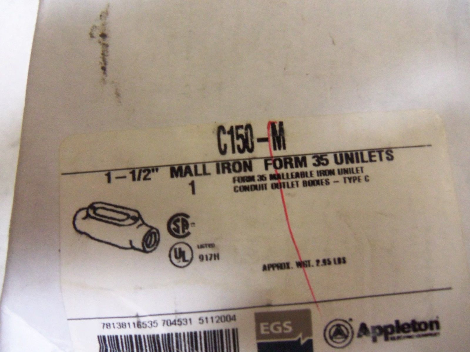 APPLETON C150-M CONDUIT *NEW IN BOX*