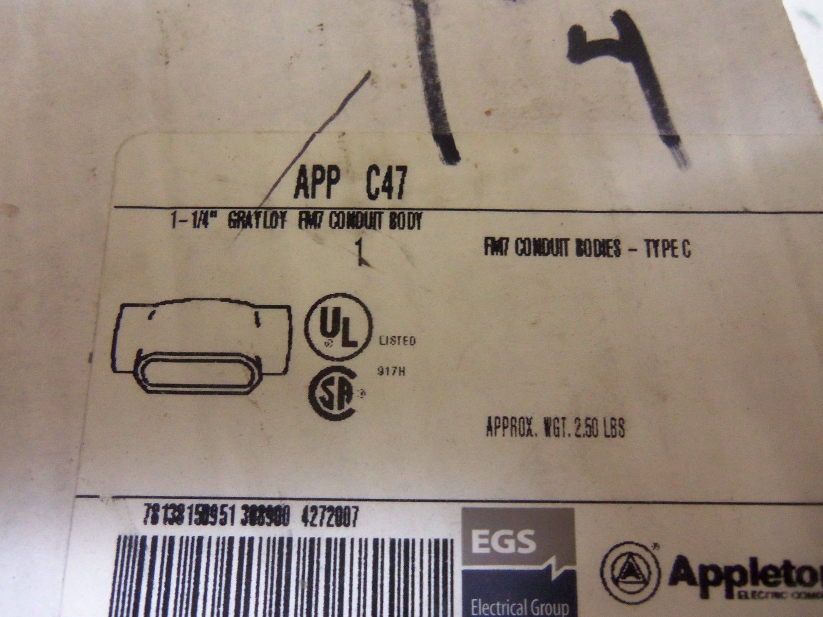 APPLETON C47 CONDUIT *NEW IN BOX*