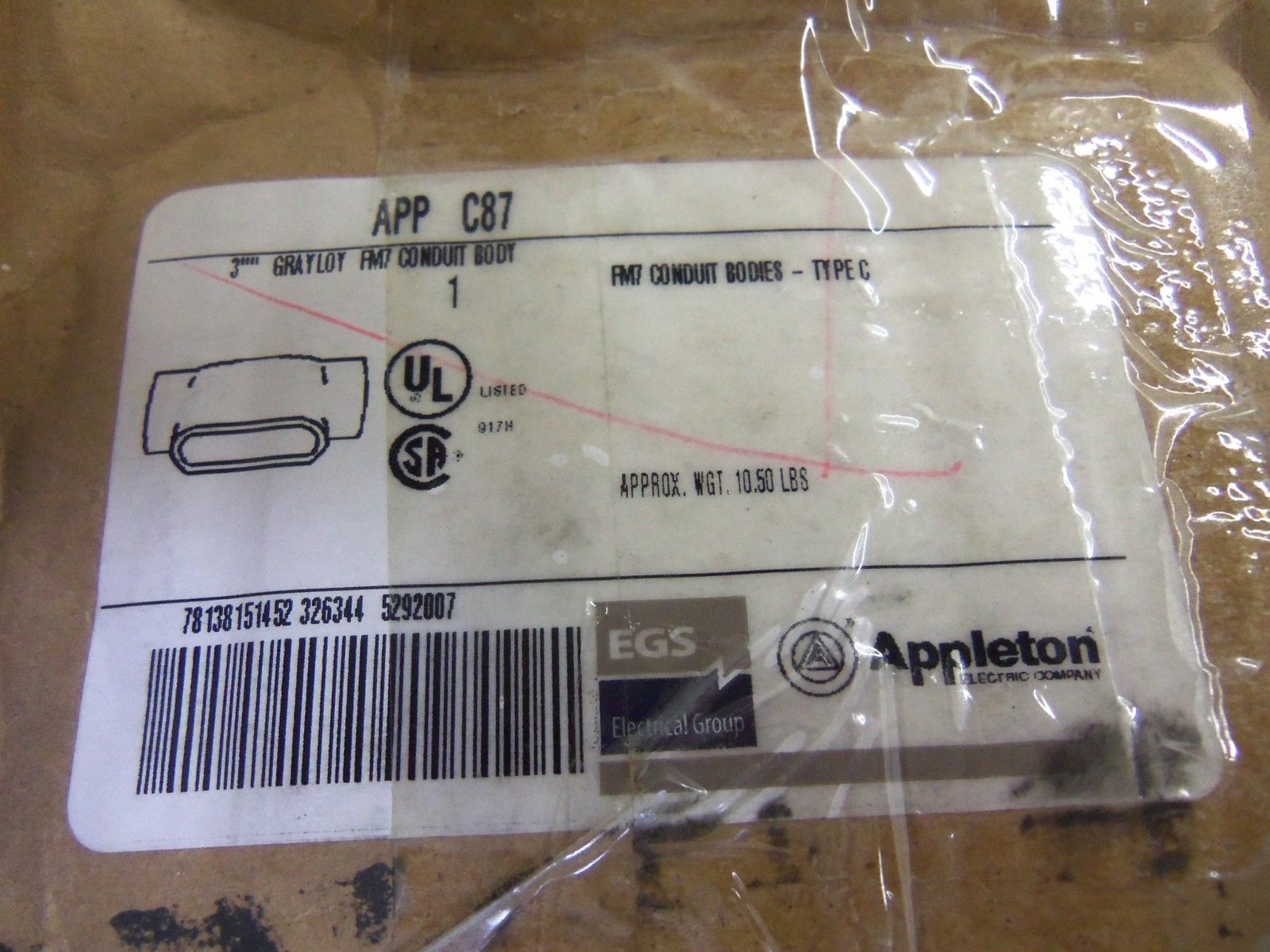 APPLETON C87 CONDUIT *NEW IN BOX*