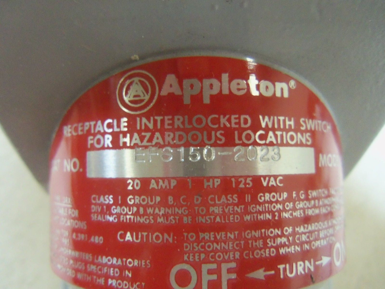 APPLETON EFS150-2023 RECEPTACLE *NEW IN BOX*