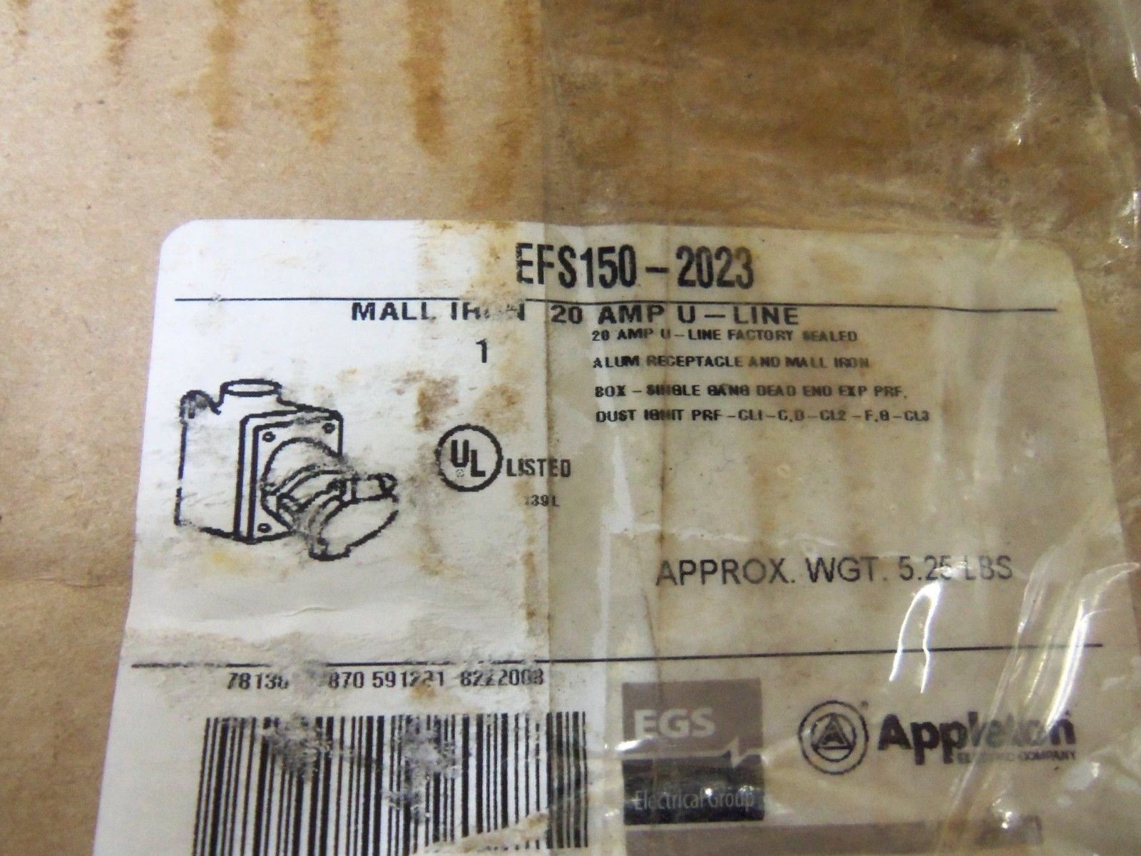 APPLETON EFS150-2023 RECEPTACLE *NEW IN BOX*