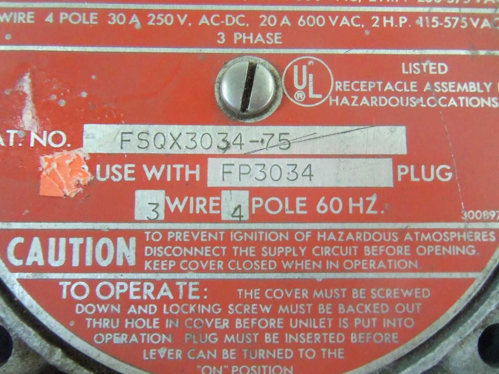 APPLETON FSQX3034-75 UNMP