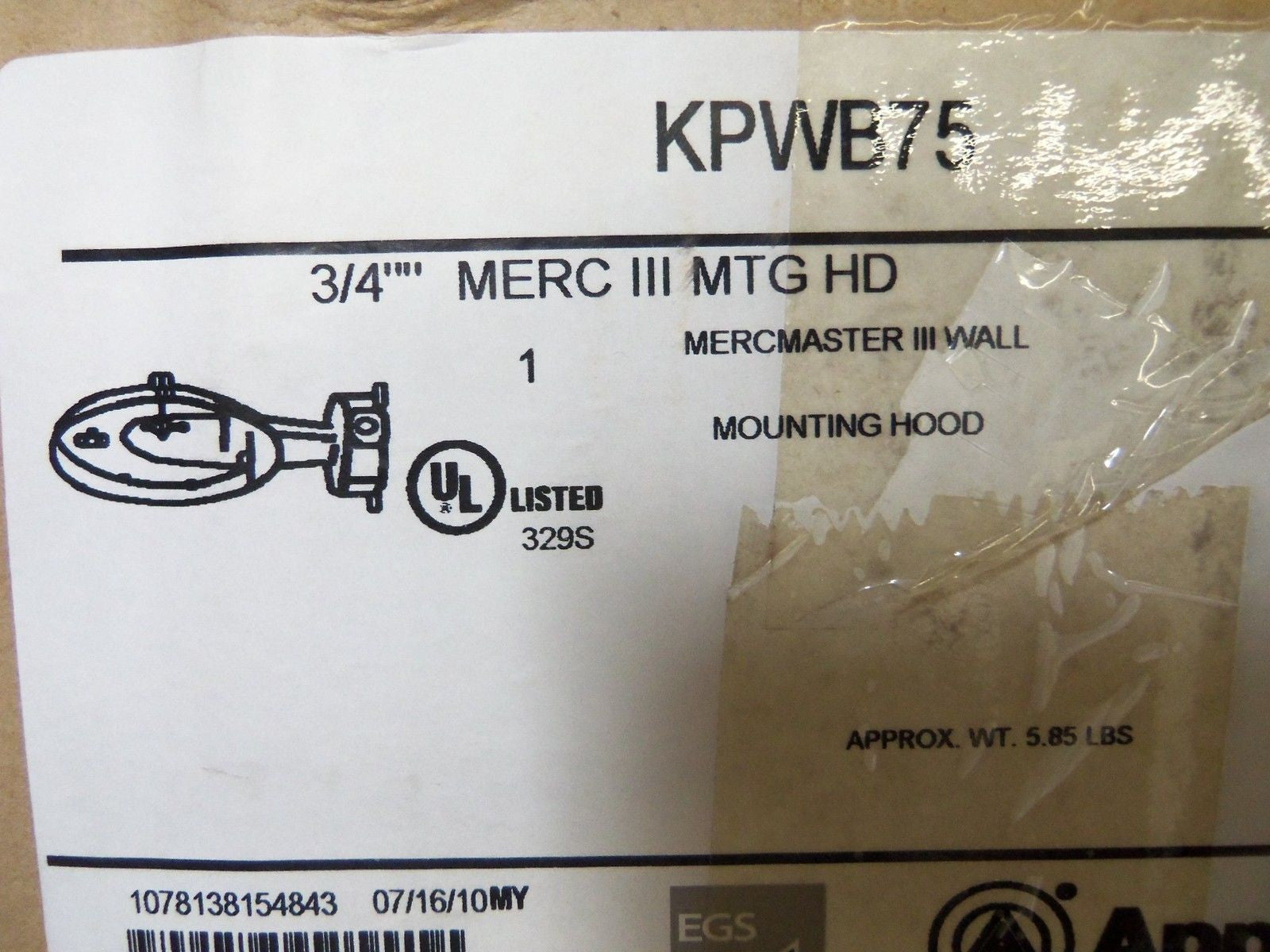 APPLETON KPWB75 MOUNTING HOOD *NEW IN BOX*