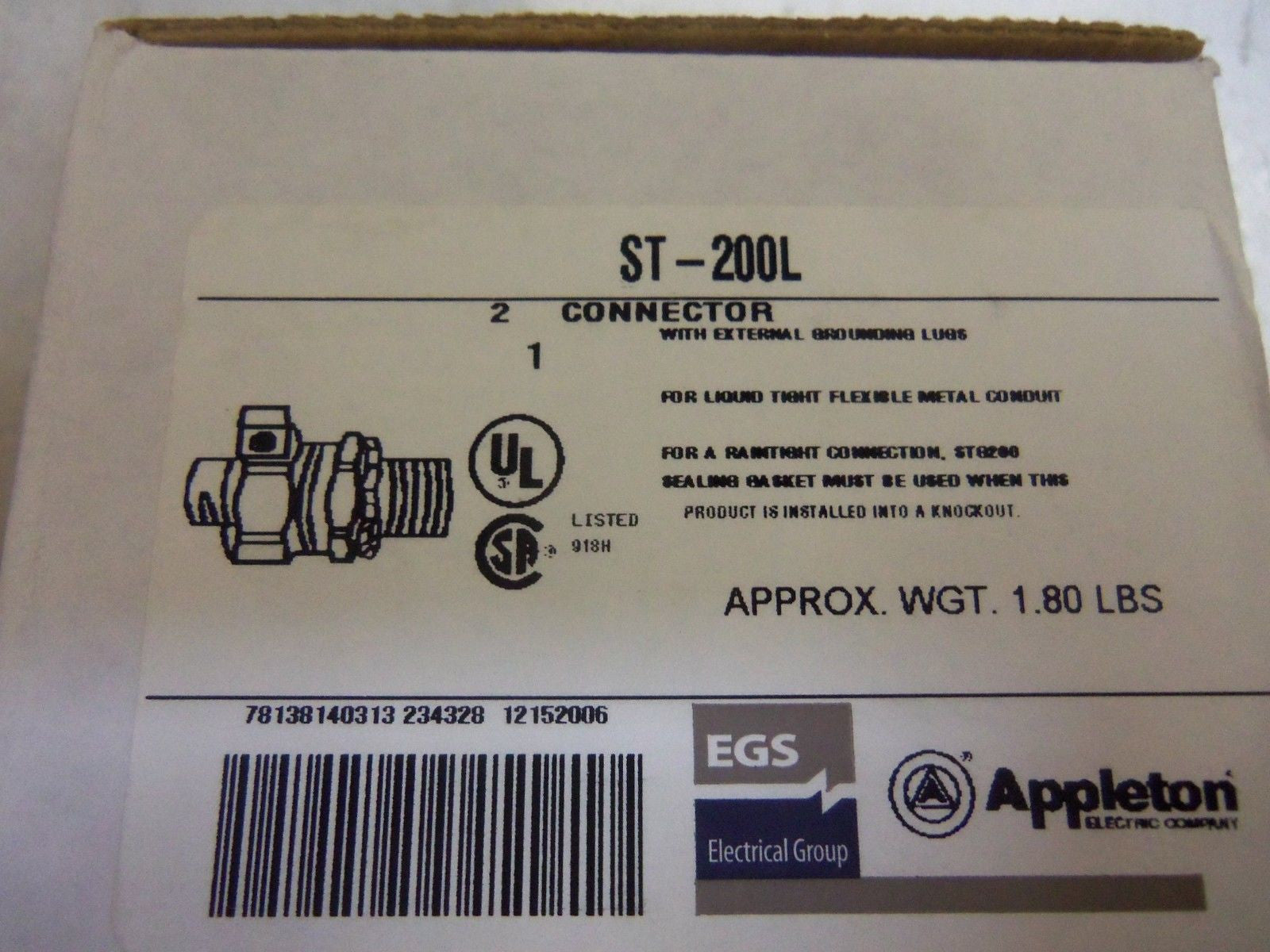 APPLETON ST-200L CONDUIT *NEW IN BOX*