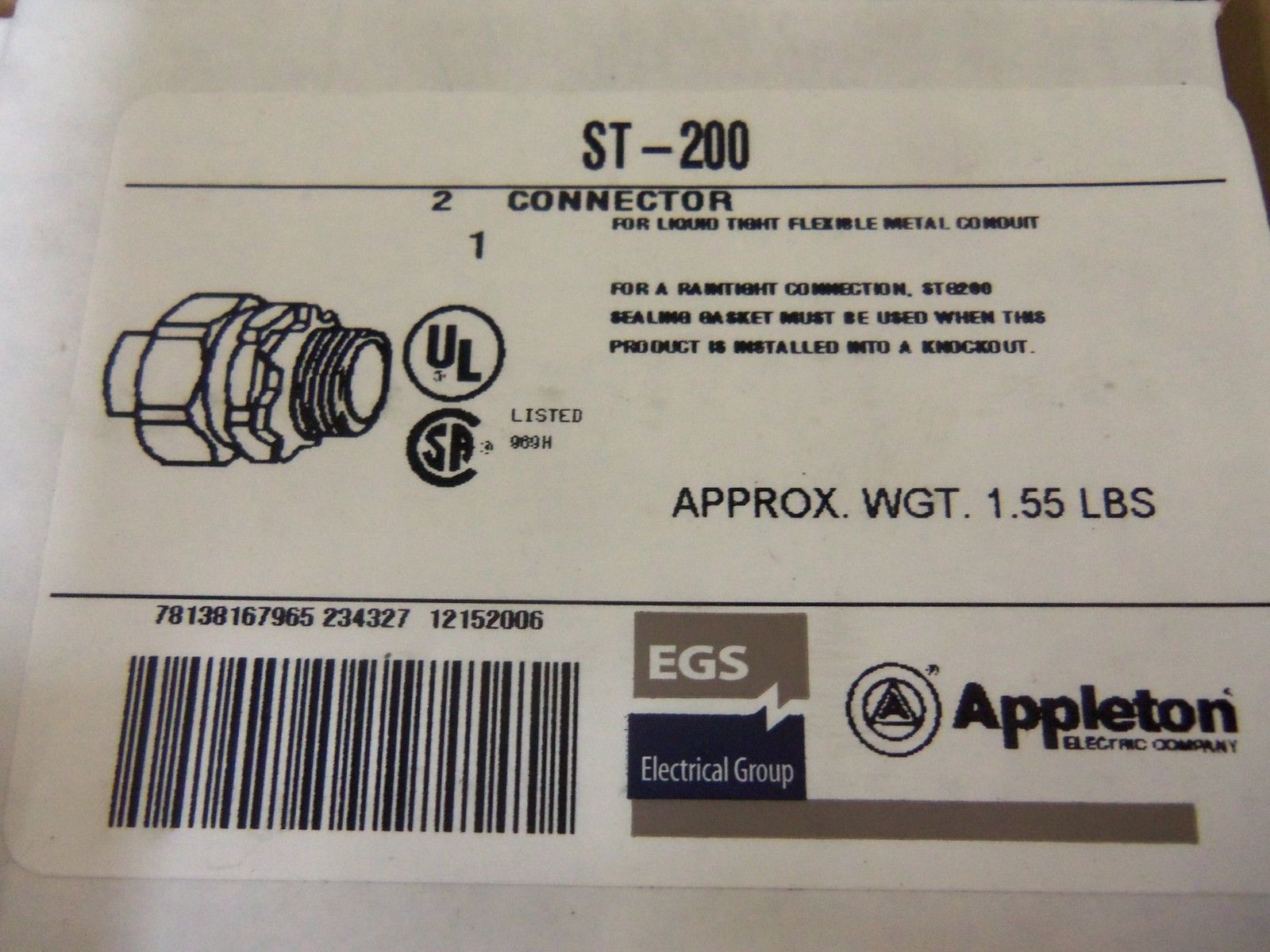 APPLETON ST-200 CONDUIT *NEW IN BOX*