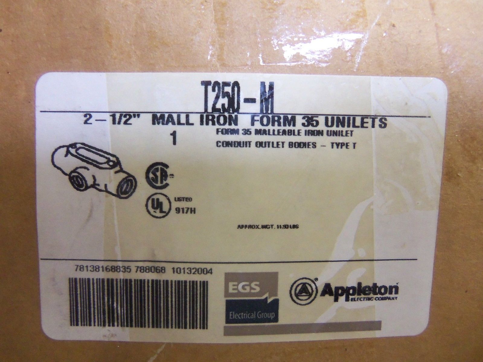 APPLETON T250-M CONDUIT *NEW IN BOX*