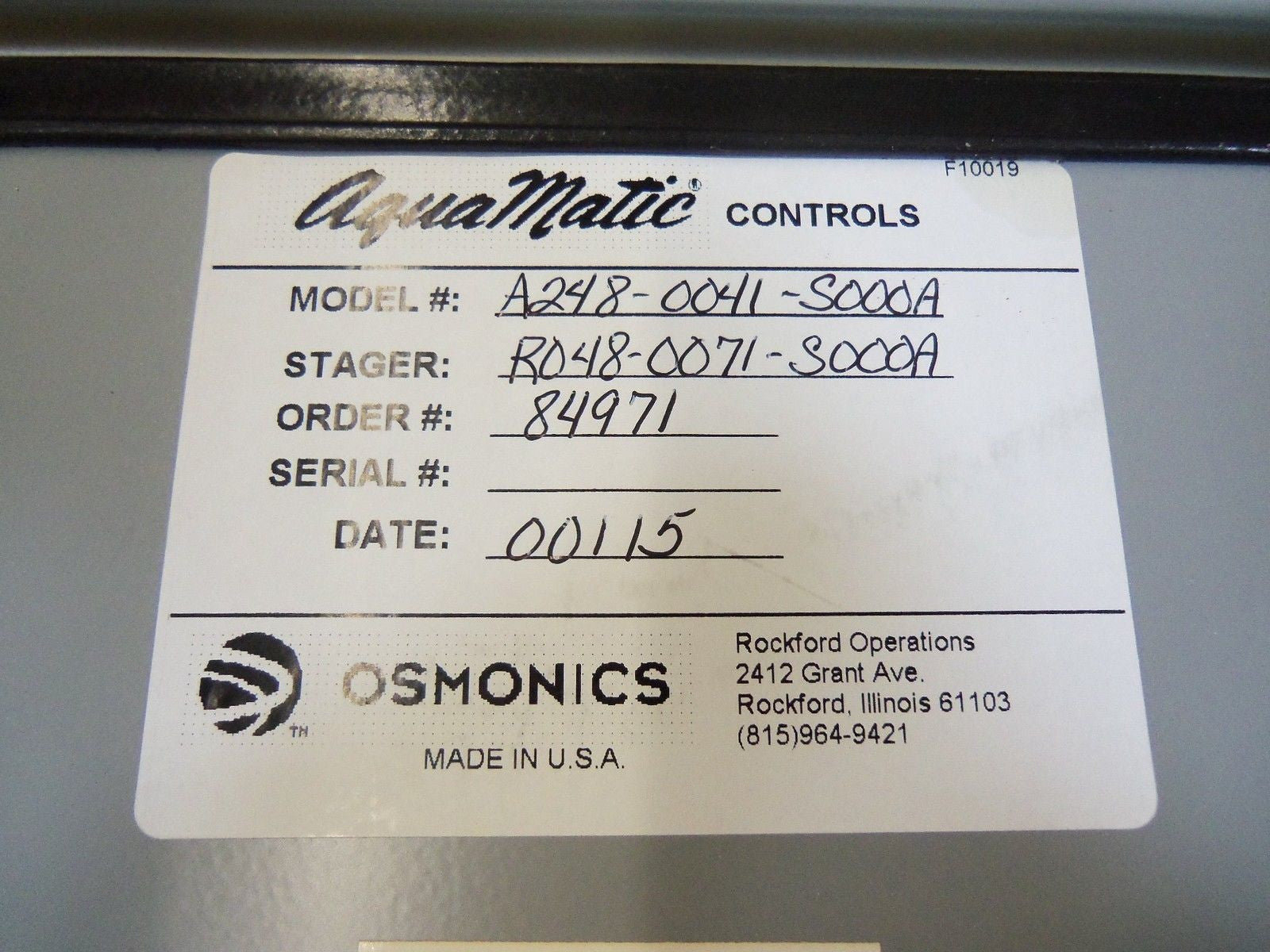 AQUAMATIC A248-0041-S000A *NEW NO BOX*