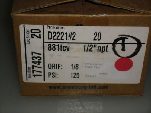 ARMSTRONG STEAM TRAP D2221#2 *NEW*