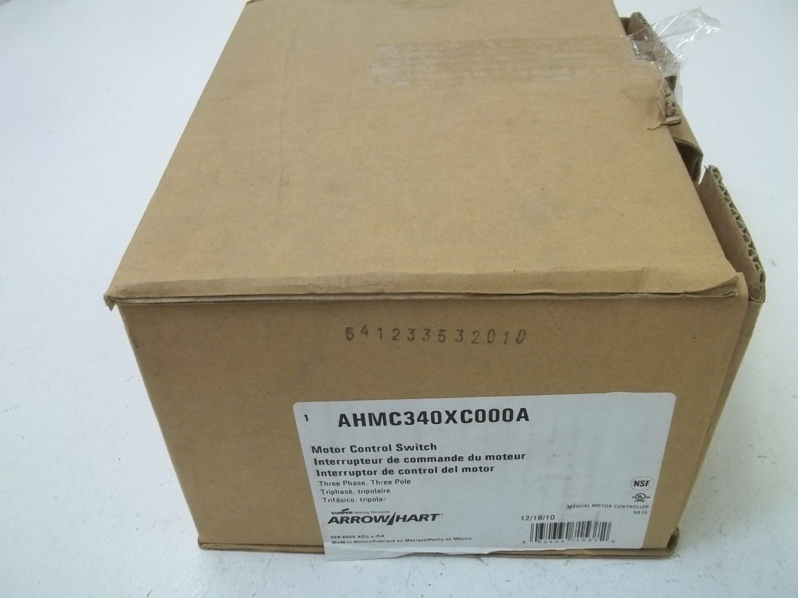 ARROW HART AHMC340XC000A MOTOR CONTROL SWITCH *NEW IN BOX*