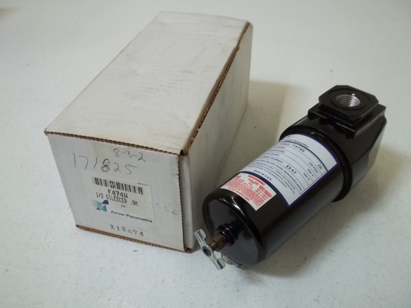 ARROW PNEUMATICS F474W MIDFLOW OIL REMOVING FILTER 1/2" *NEW IN BOX*