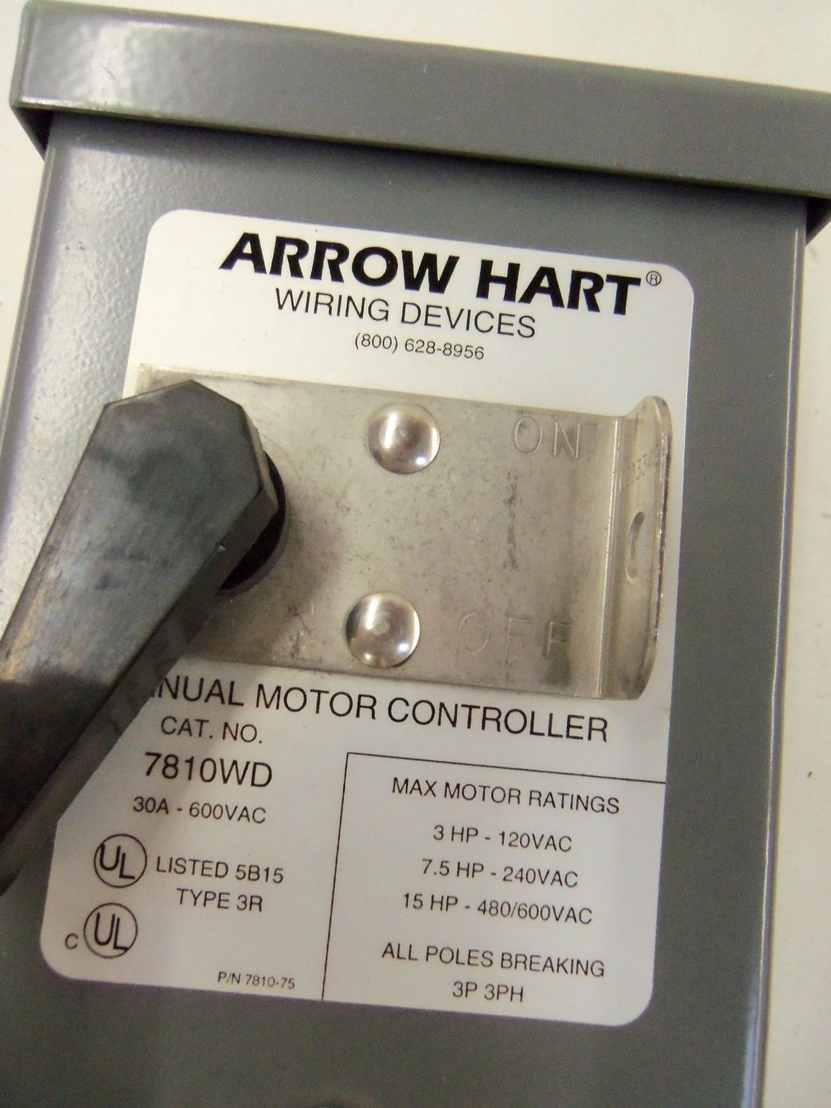 ARROW HART 7810WD MANUL MOTOR CONTROLLER *NEW NO BOX*