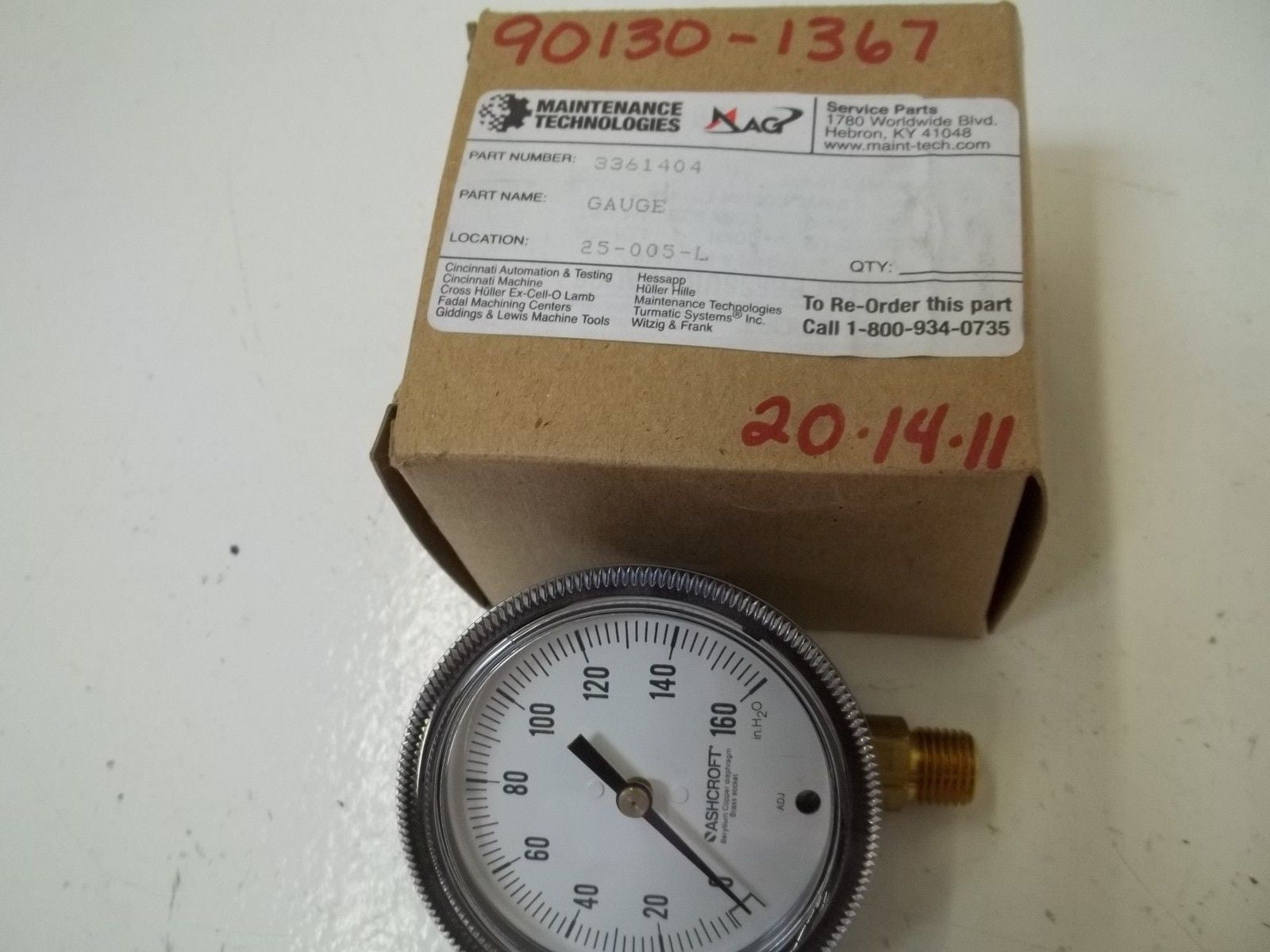 ASCHROFT 3361404 GAUGE 0-160 *NEW IN BOX*