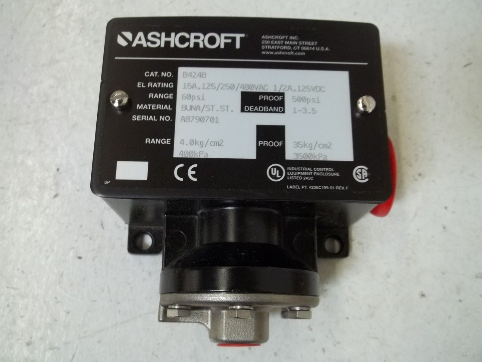 ASCHROFT B424B 60PSI *NEW IN BOX*