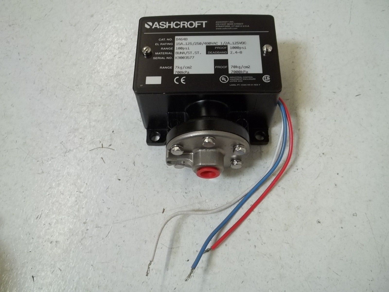 ASCHROFT B464B PRESSURE SWITCH 100PSI *NEW IN BOX*