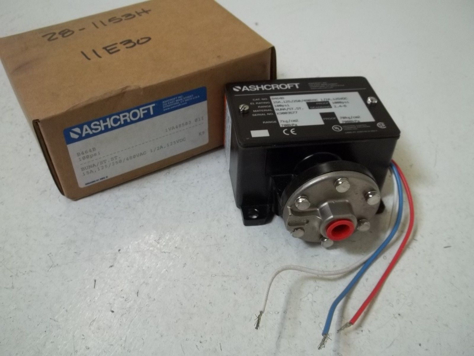 ASCHROFT B464B PRESSURE SWITCH 100PSI *NEW IN BOX*
