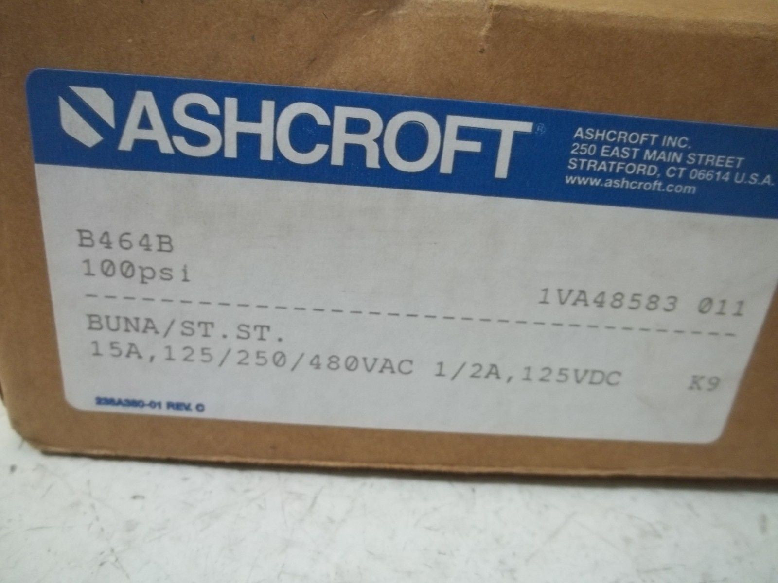 ASCHROFT B464B PRESSURE SWITCH 100PSI *NEW IN BOX*
