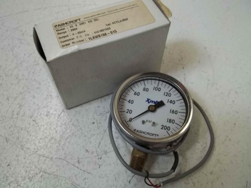 ASCHROFT X2HD02L4FL200#-LJ GAUGE 0-200*USED*
